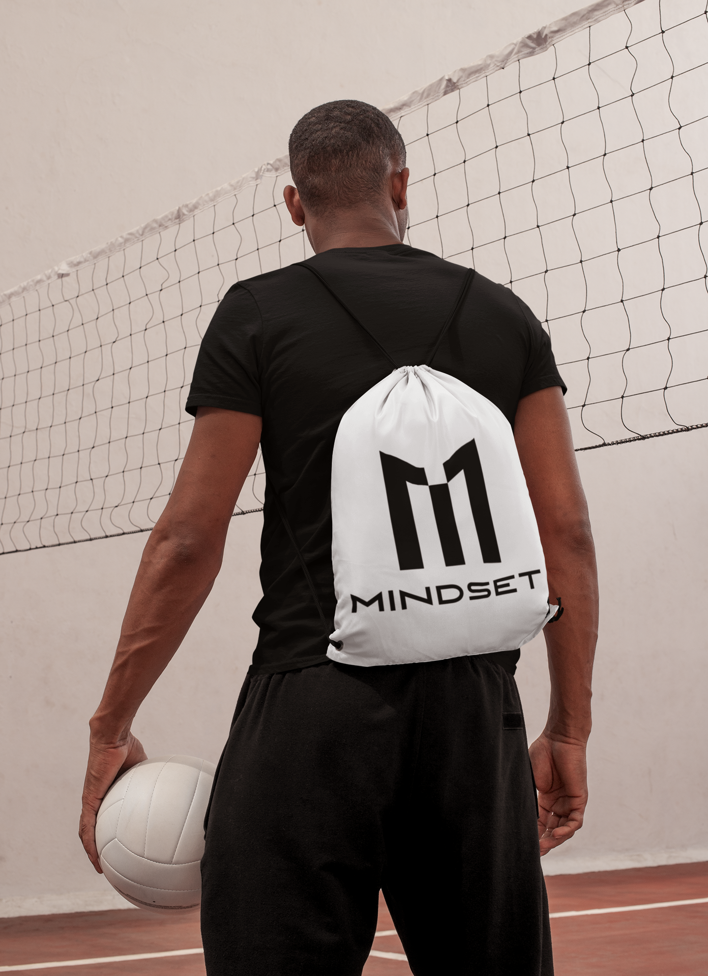 White Mindset Drawstring Gym bag