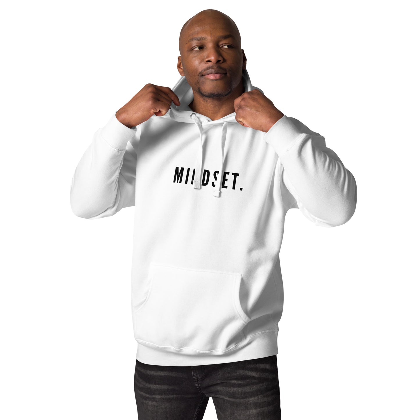 MINDSET. - White Throwover Hoodie